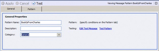 Message Pattern - Details Pane – General Tab