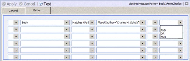 Message Pattern - Details Pane – Pattern Tab 