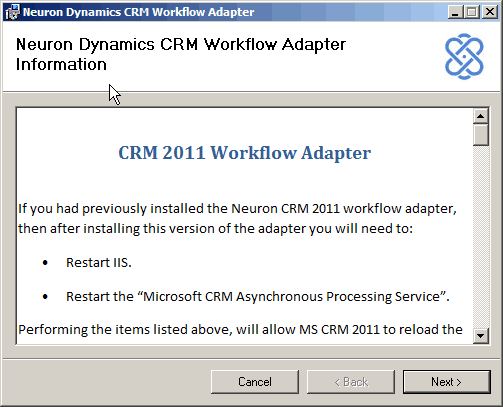 CRM Workflow Adapter Information