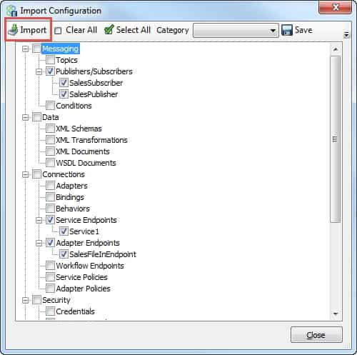 Import ESB Config - Import