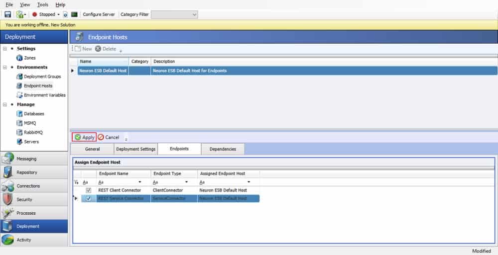 Import ESB Config - Endpoint Host Config